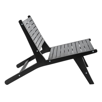 Leo Mid-Century Modern Wood Armless Outdoor Patio Chair